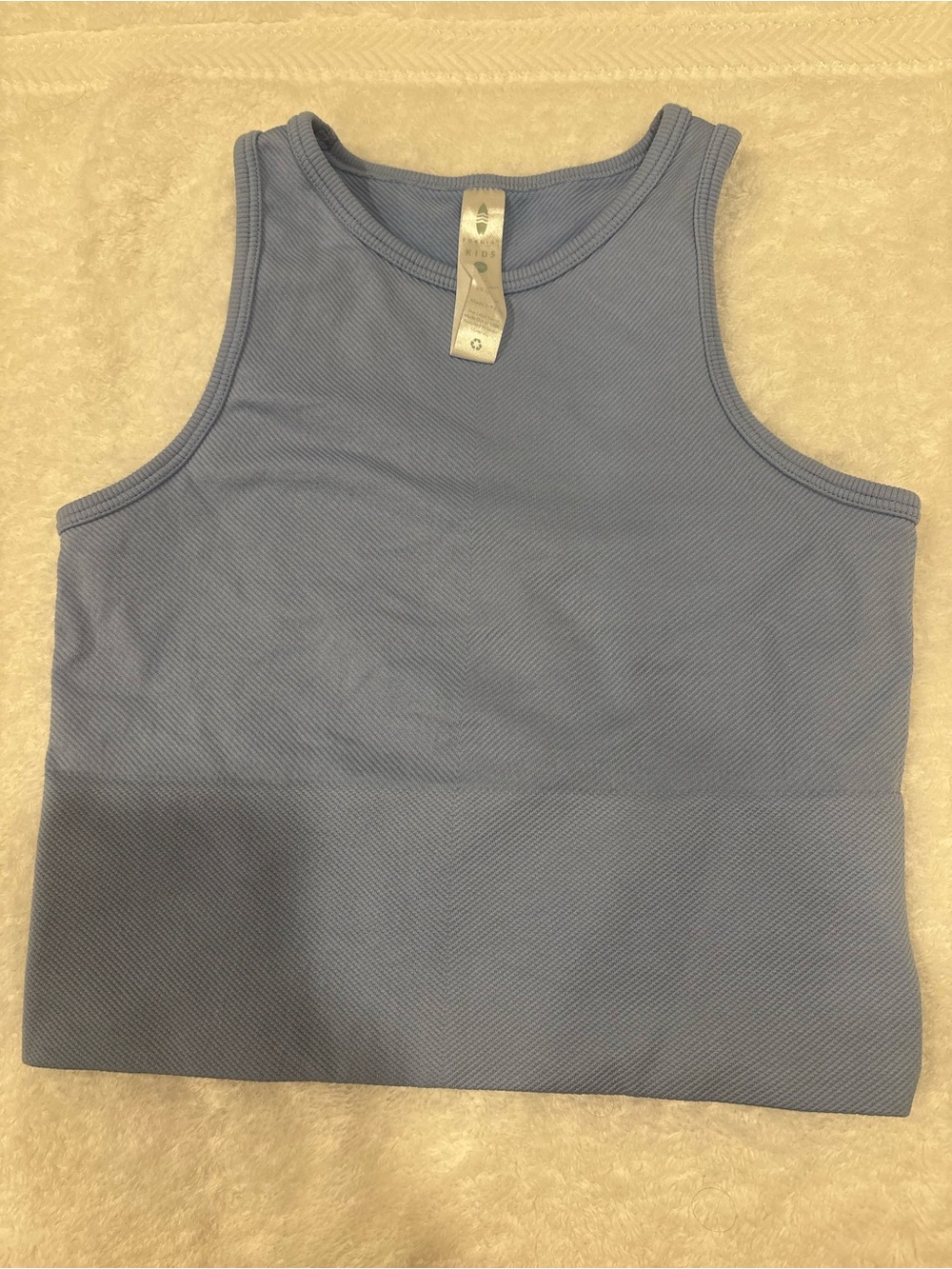 Fornia - Girls Sleeveless Ribbed Tank Top - Light Blue